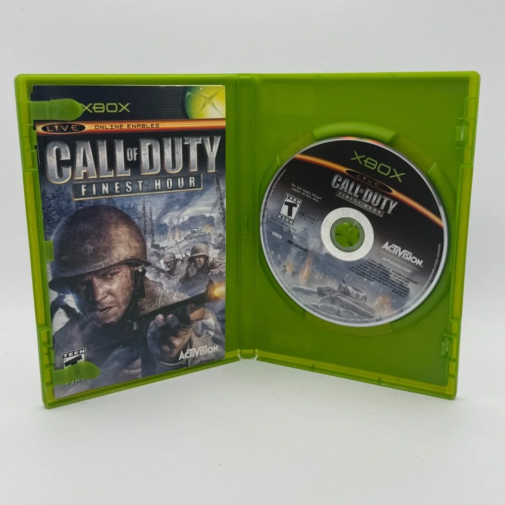 Activision Call of Duty Finest Hour Xbox N/A Green Excellent WWII Shooter Game